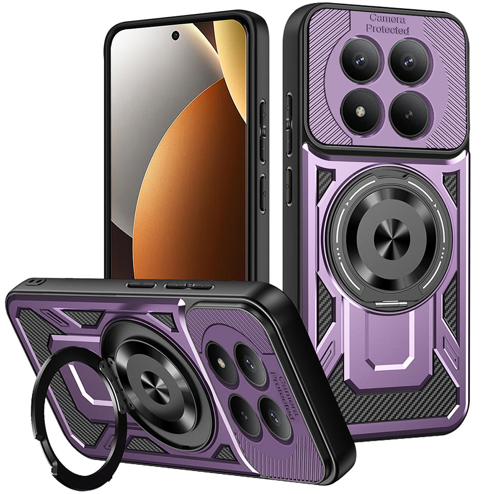 Handyhülle für Xiaomi Redmi Note 15 Pro 5G, Techsuit RuggedCam, Violett / Schwarz
