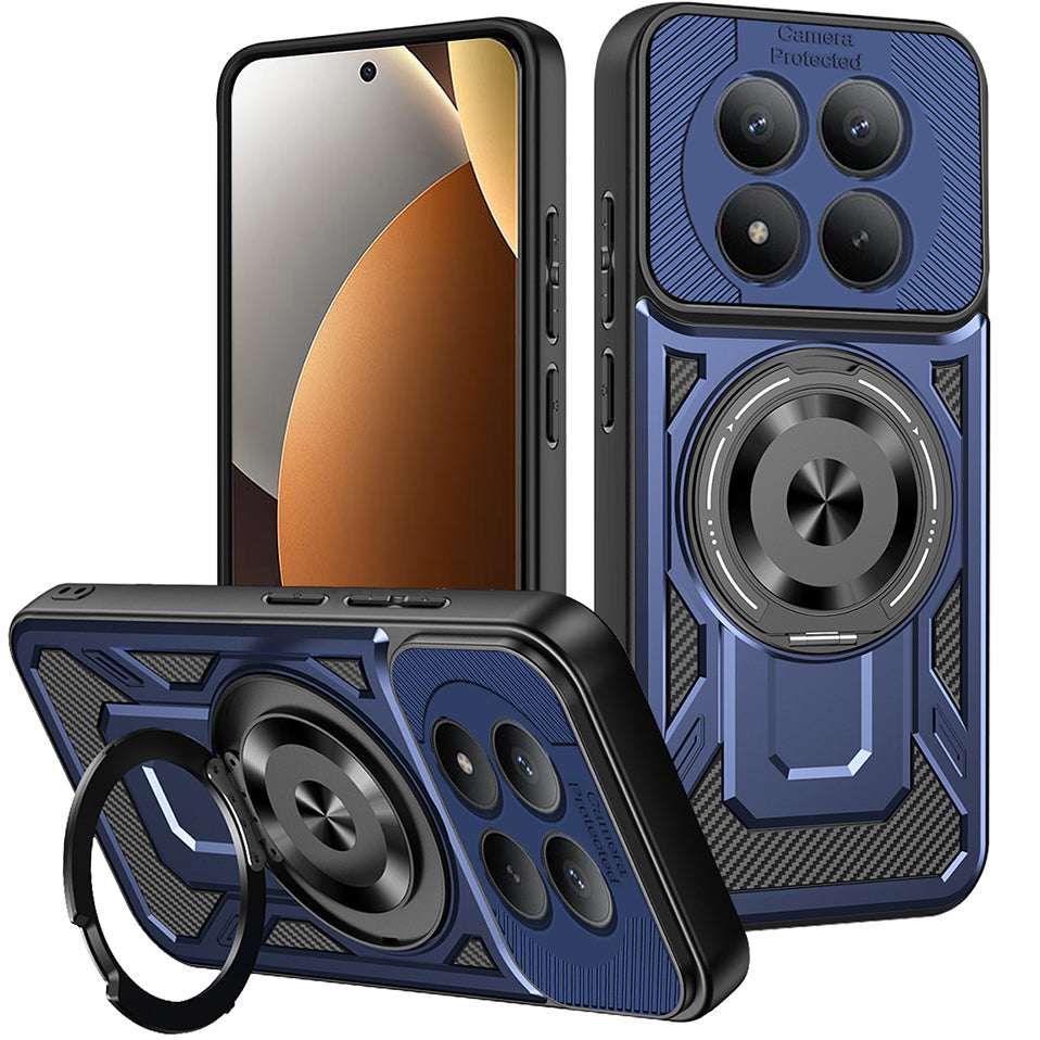 Handyhülle für Xiaomi Redmi Note 15 Pro Plus 5G / POCO M8 Pro 5G, Techsuit RuggedCam, Blau-Schwarz