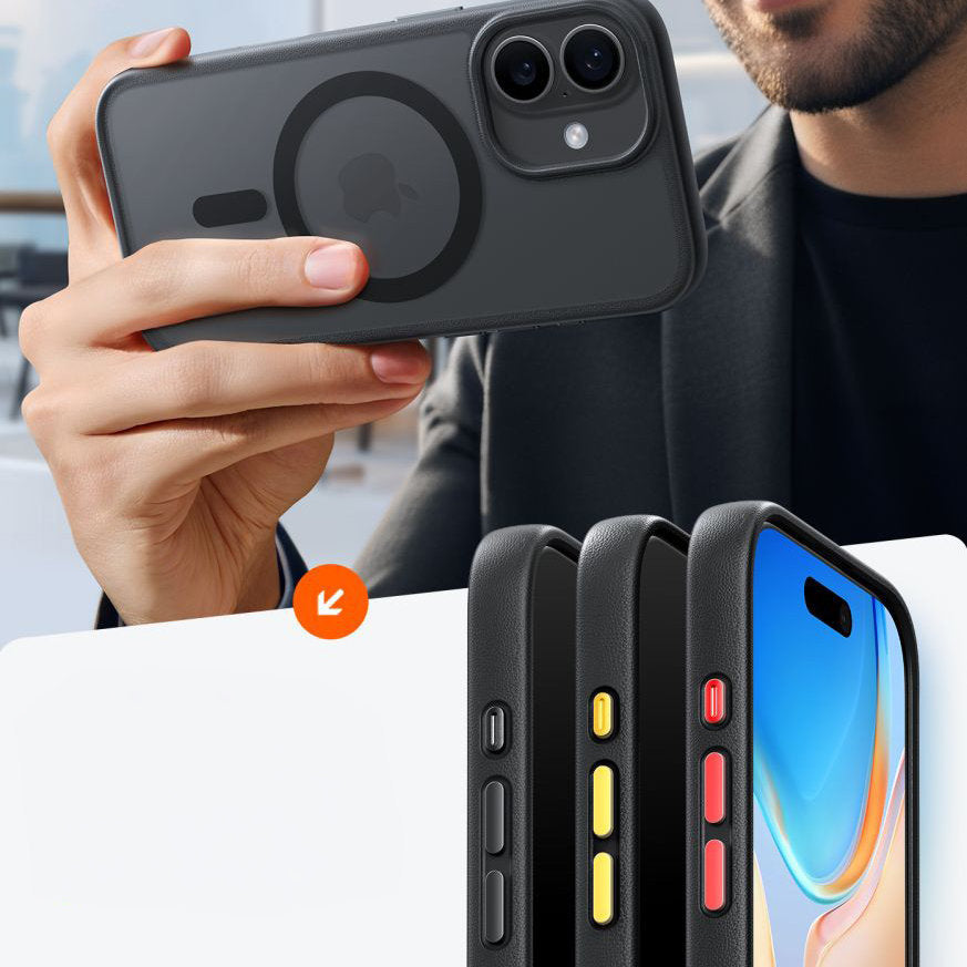 Handyhülle für iPhone 17, Torras Guardian-Mag mit MagSafe, Durchscheinend mit schwarzen Rahmen