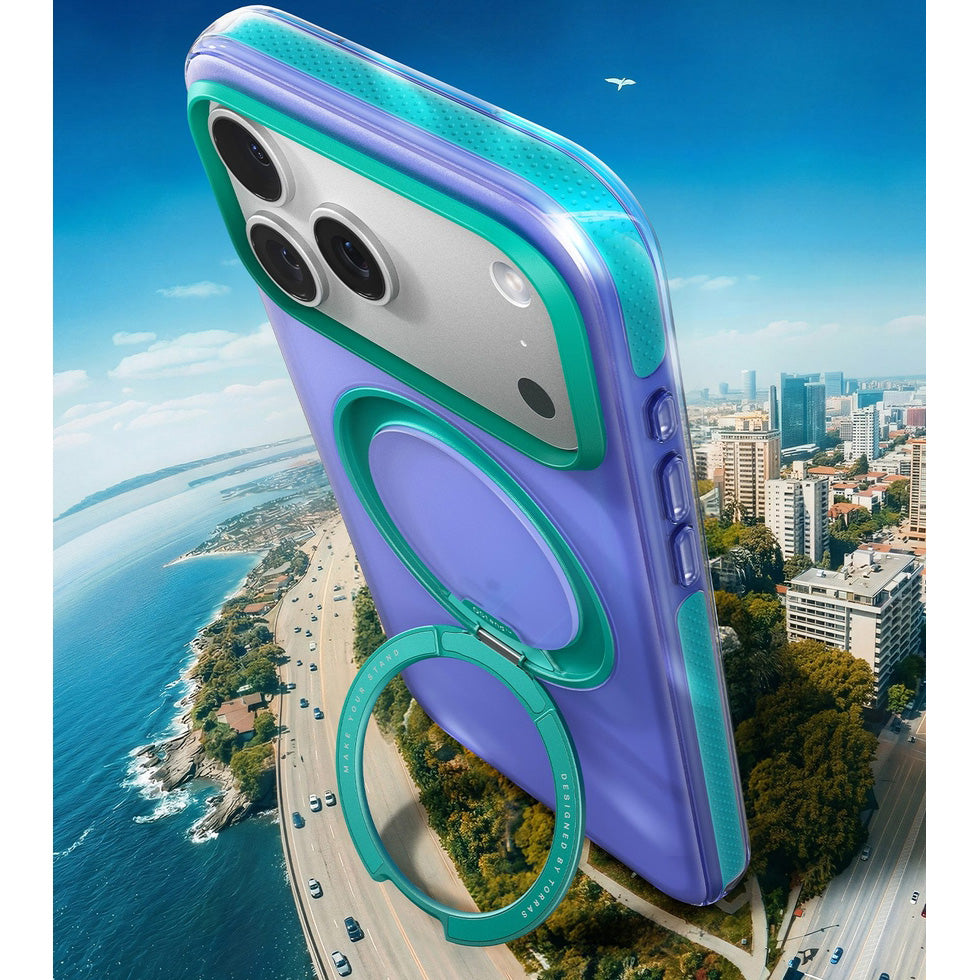 Handyhülle für iPhone 17 Pro Max, Torras Ostand O3 Hue mit MagSafe, Transluzent-Violett