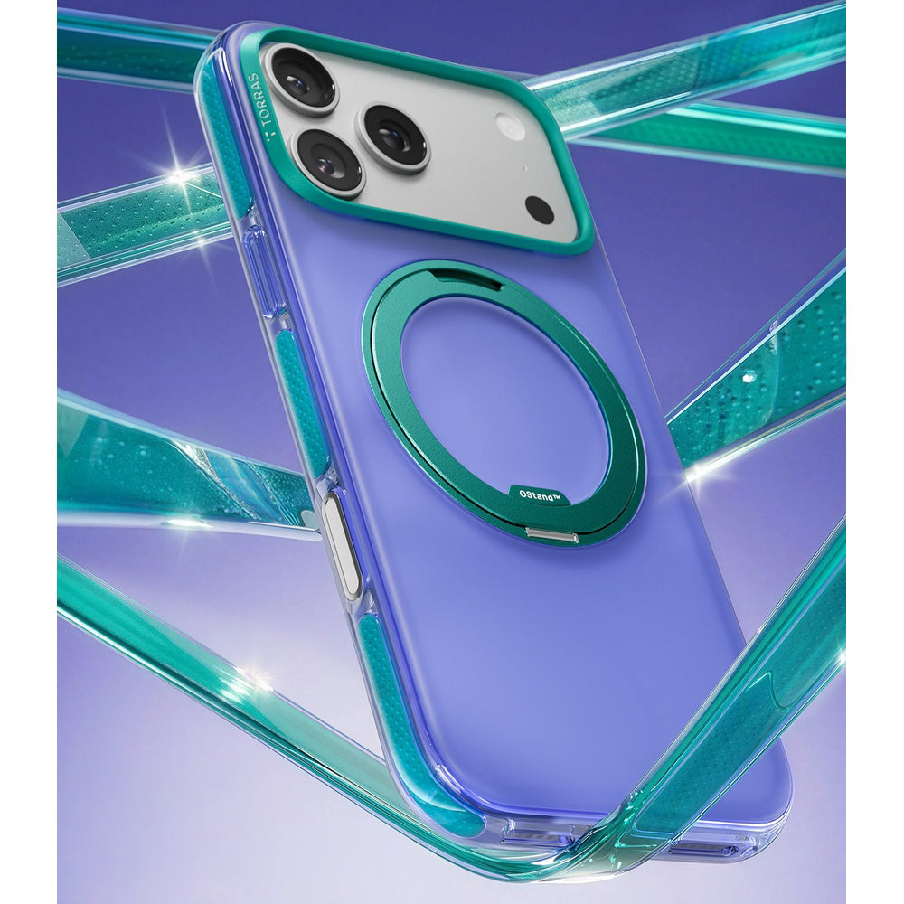 Handyhülle für iPhone 17 Pro Max, Torras Ostand O3 Hue mit MagSafe, Transluzent-Violett