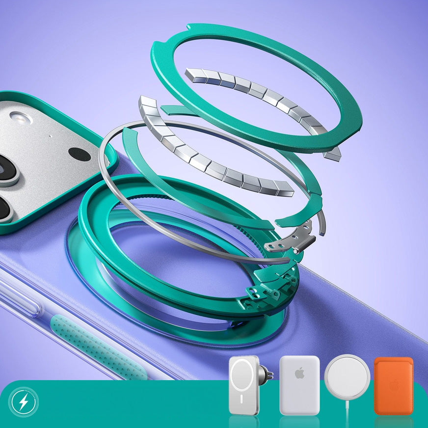 Handyhülle für iPhone 17 Pro, Torras Ostand O3 Hue mit MagSafe, Transluzent-Violett