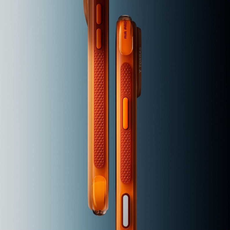 Handyhülle mit 360° drehbarem Standfuß mit MagSafe für iPhone 17 Pro, Torras Ostand Q3 Air, Orange