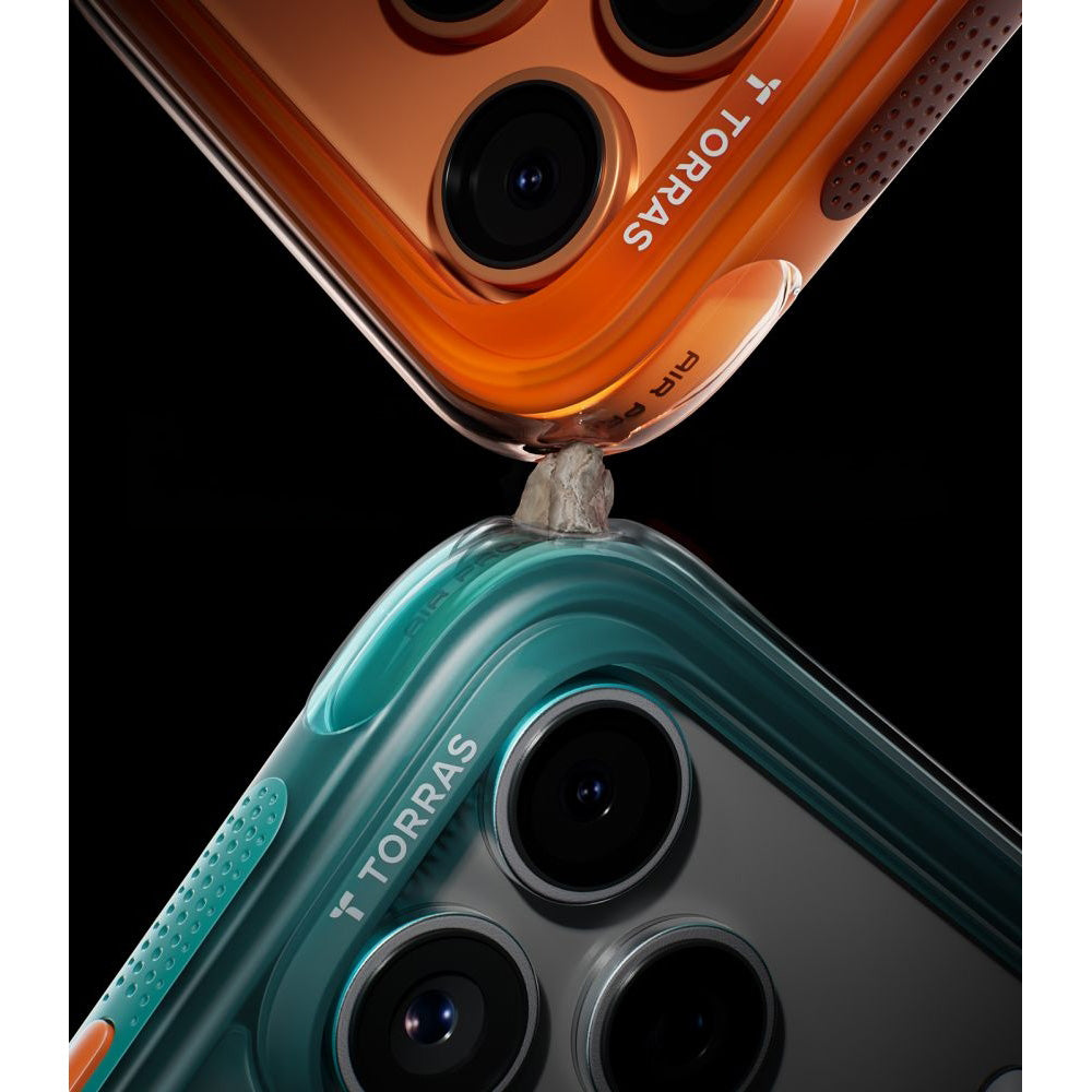 Handyhülle mit 360° drehbarem Standfuß mit MagSafe für iPhone 17 Pro Max, Torras Ostand Q3 Air, Türkis