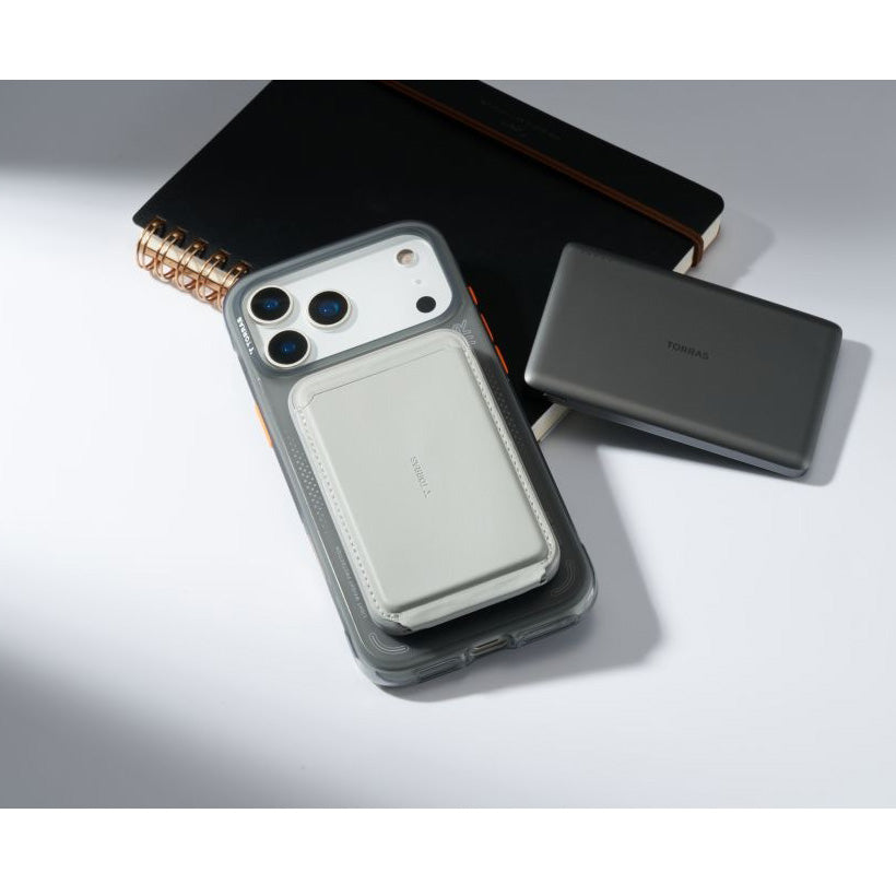 Handyhülle mit 360° drehbarem Standfuß mit MagSafe für iPhone 17 Pro Max, Torras Ostand Q3 Air, Schwarz