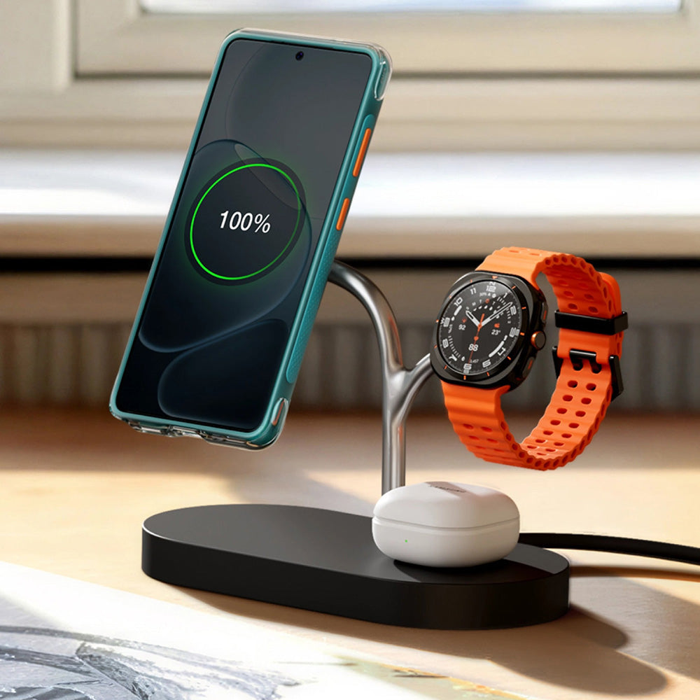 Handyhülle mit 360° drehbarem Standfuß für Galaxy S26 Ultra, Torras Ostand Q3 Air mit MagSafe, Türkis