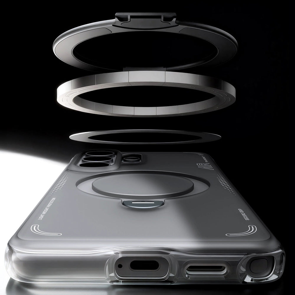 Handyhülle mit 360° drehbarem Standfuß für Galaxy S26 Ultra, Torras Ostand Q3 Air mit MagSafe, Schwarz
