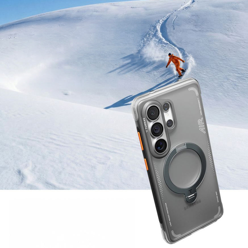 Handyhülle mit 360° drehbarem Standfuß für Galaxy S26 Ultra, Torras Ostand Q3 Air mit MagSafe, Schwarz