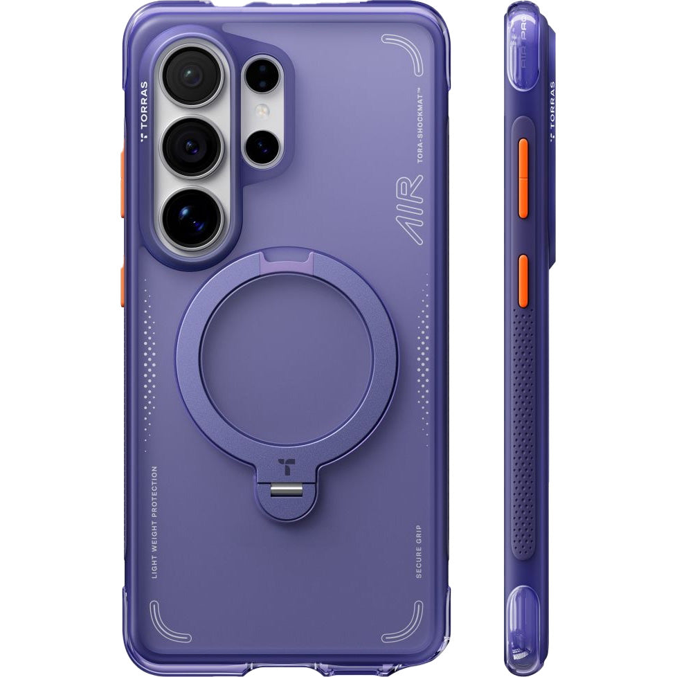 Handyhülle mit 360° drehbarem Standfuß für Galaxy S26 Ultra, Torras Ostand Q3 Air mit MagSafe, Violett
