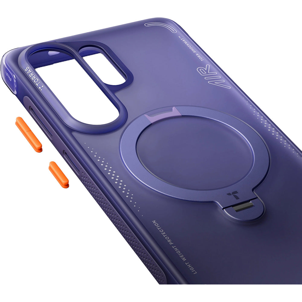 Handyhülle mit 360° drehbarem Standfuß für Galaxy S26 Ultra, Torras Ostand Q3 Air mit MagSafe, Violett