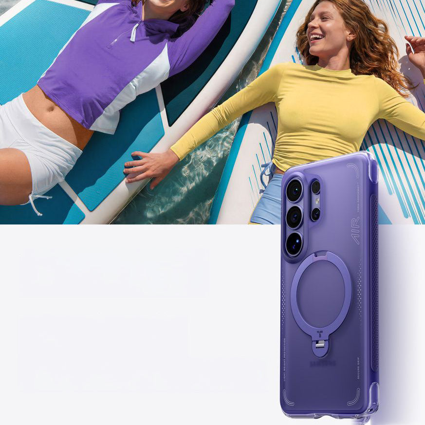 Handyhülle mit 360° drehbarem Standfuß für Galaxy S26 Ultra, Torras Ostand Q3 Air mit MagSafe, Violett