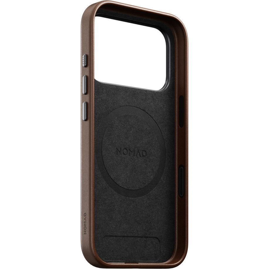 Leder Handyhülle für iPhone 18 Pro / 17 Pro mit MagSafe, Nomad Traditional Leather Case, Braun (3/6)