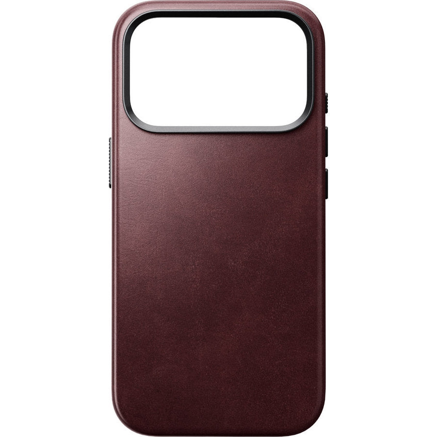 Leder Handyhülle für iPhone 18 Pro / 17 Pro mit MagSafe, Traditional Leather Case Horween Series, Dunkelrot (2/9)