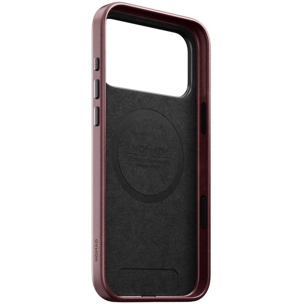 Leder Handyhülle für iPhone 18 Pro Max / 17 Pro Max mit MagSafe, Traditional Leather Case Horween Series, Dunkelrot (3/9)