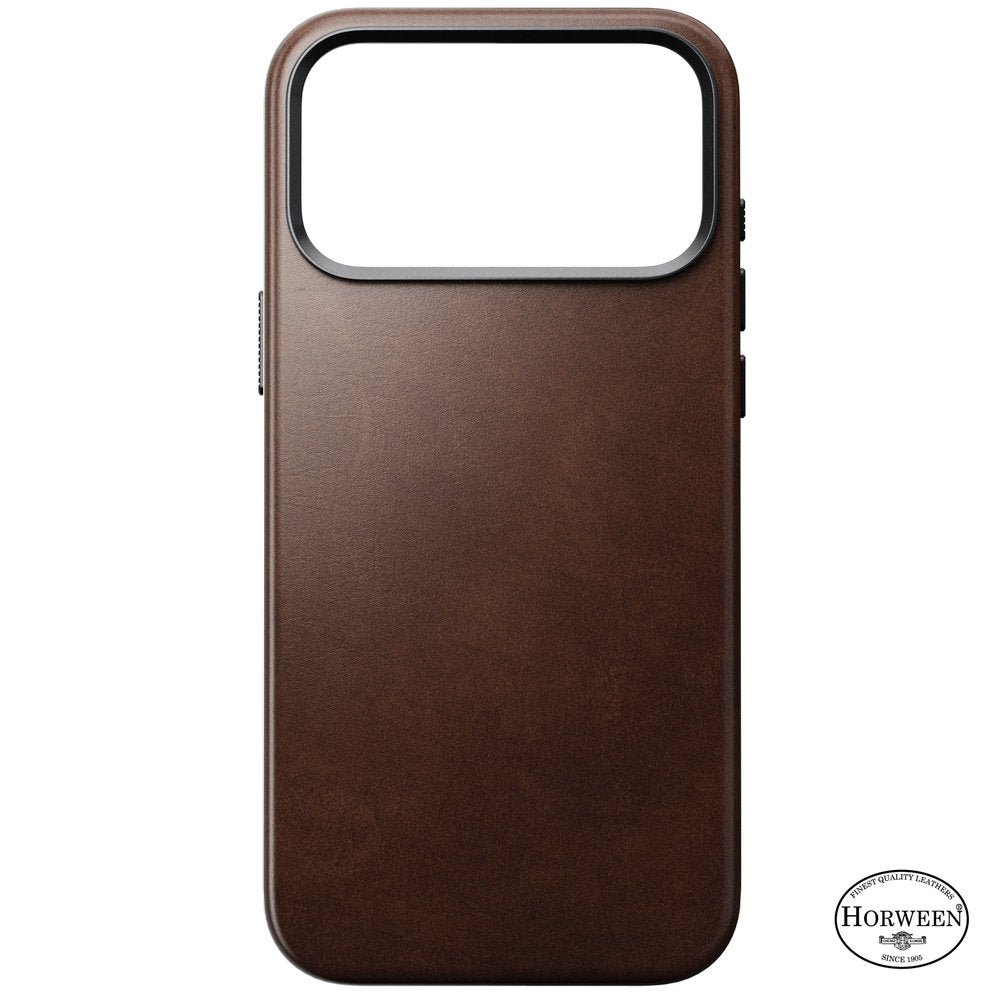 Leder Handyhülle für iPhone 18 Pro Max / 17 Pro Max mit MagSafe, Traditional Leather Case Horween Series, rustikales Braun (8/9)