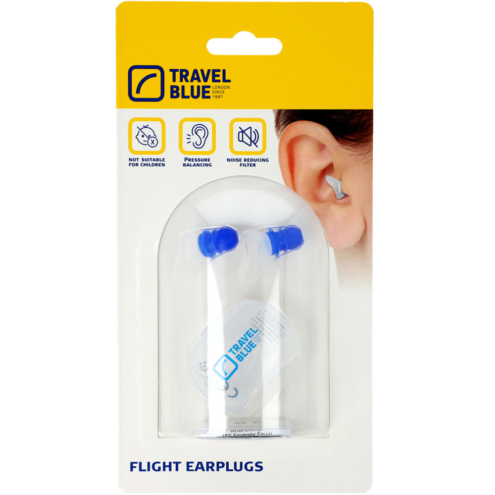 Ohrstöpsel für Flugzeuge Travel Blue Flight Earplugs, Weiß und Blau