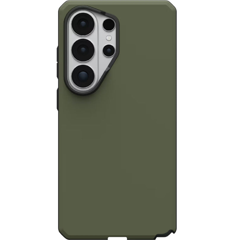 Gepanzerte Handyhülle für Galaxy S26 Ultra, Urban Armor Gear Civilian LT mit MagSafe, Olivgrün mit schwarzen Rahmen