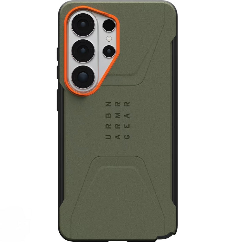 Handyhülle für Galaxy S26 Ultra, Urban Armor Gear Civilian Magnet, Grün mit Orange