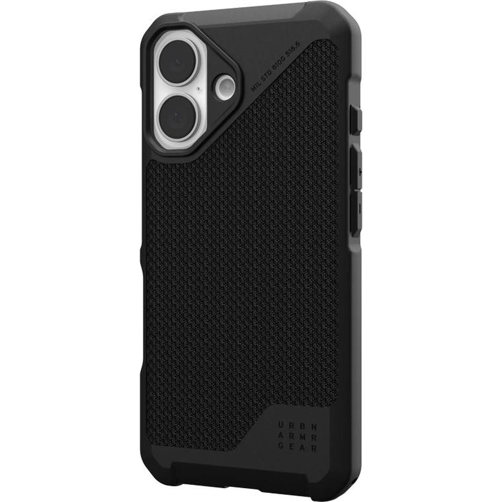 Handyhülle für iPhone 16, Urban Armor Gear Metropolis LT Mag mit MagSafe, Schwarz mit Kevlar