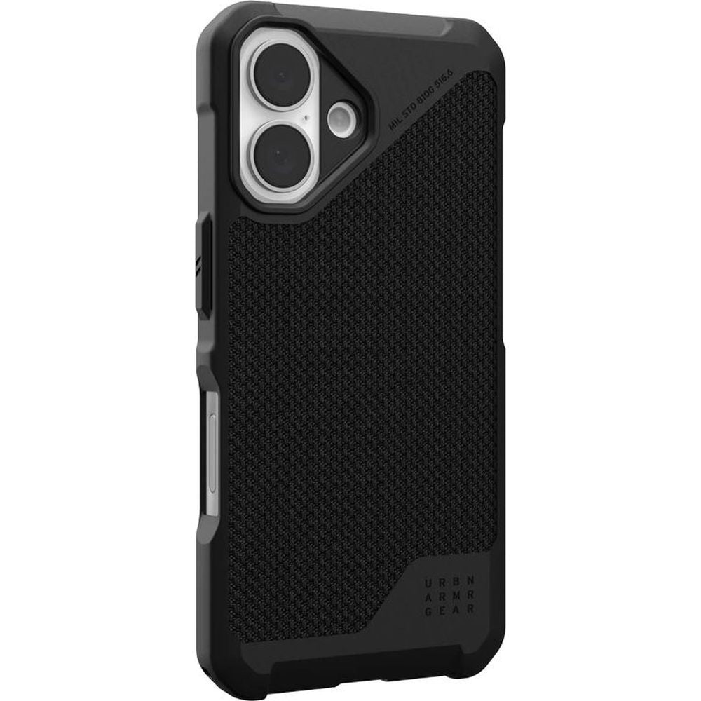 Handyhülle für iPhone 16, Urban Armor Gear Metropolis LT Mag mit MagSafe, Schwarz mit Kevlar