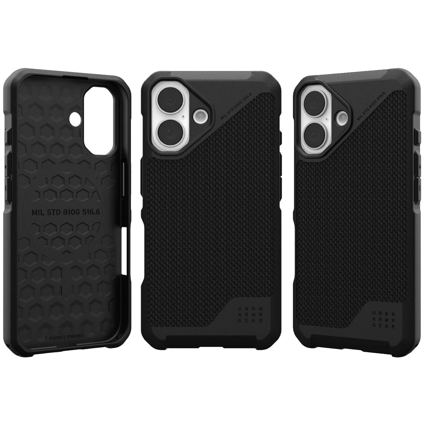 Handyhülle für iPhone 16, Urban Armor Gear Metropolis LT Mag mit MagSafe, Schwarz mit Kevlar