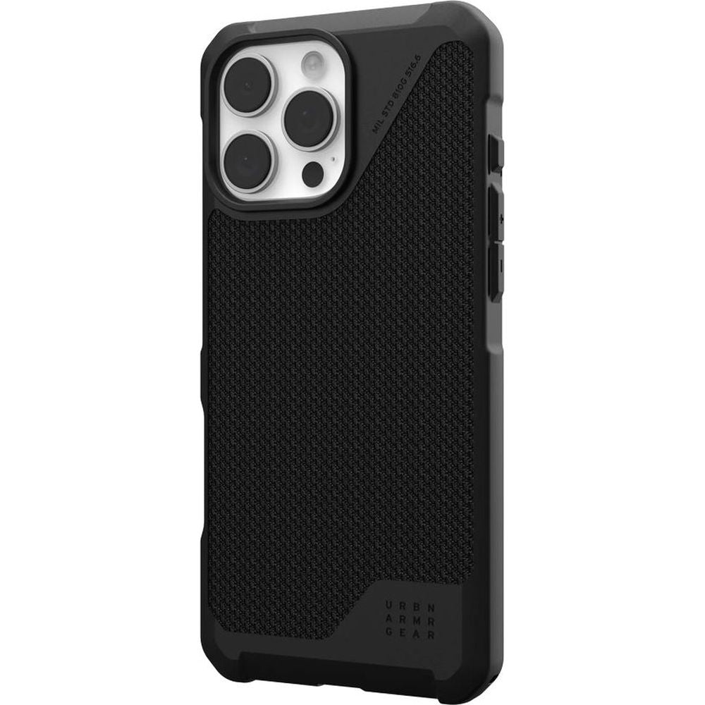 Handyhülle für iPhone 16 Pro Max, Urban Armor Gear Metropolis LT Mag mit MagSafe, Schwarz mit Kevlar