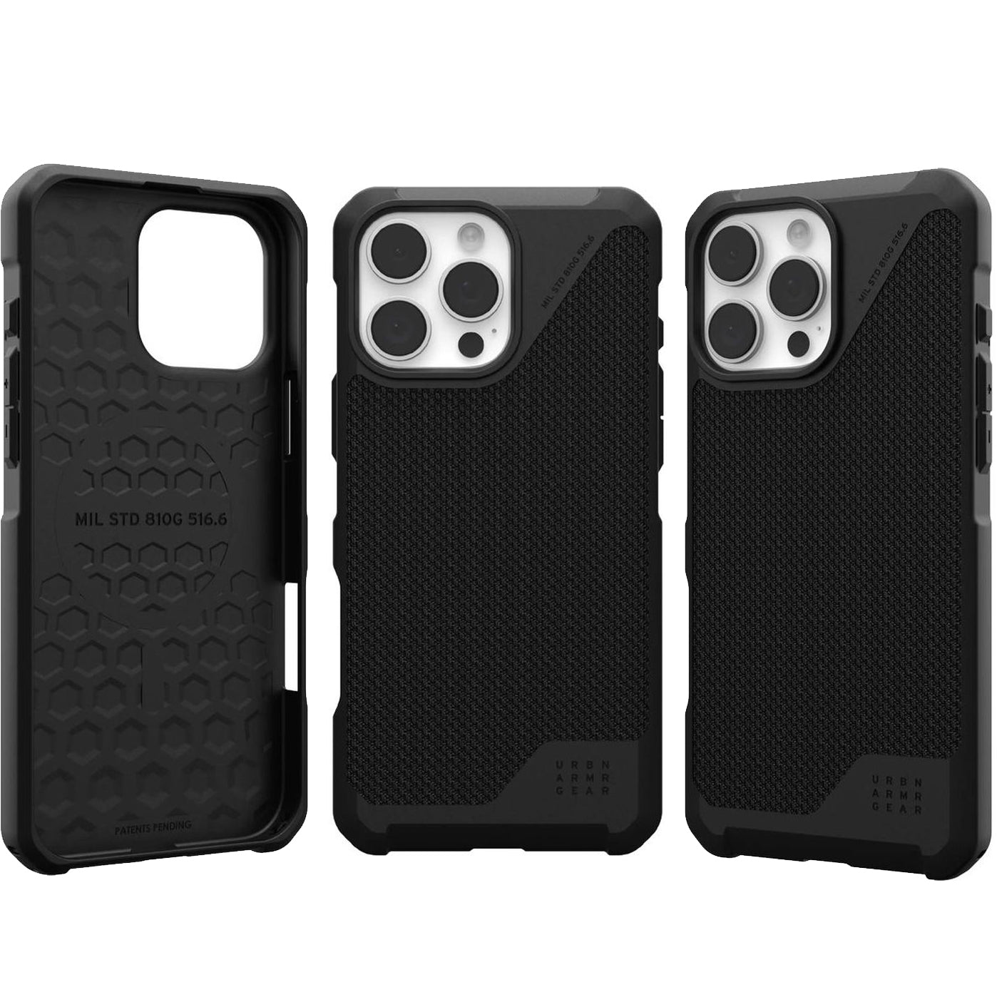Handyhülle für iPhone 16 Pro Max, Urban Armor Gear Metropolis LT Mag mit MagSafe, Schwarz mit Kevlar