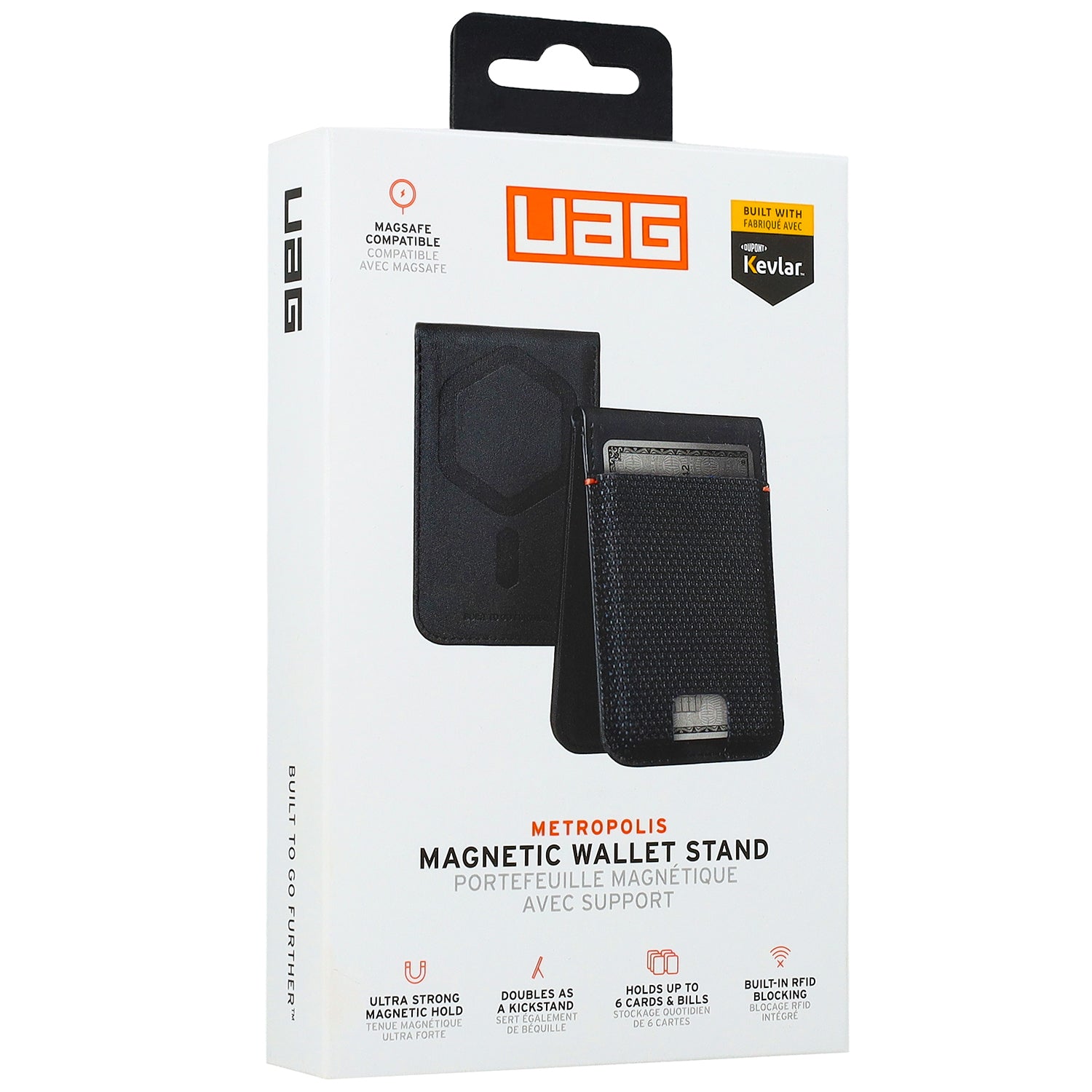 RFID-Kartenhülle Urban Armor Gear Metropolis Kevlar MagSafe Wallet, Schwarz