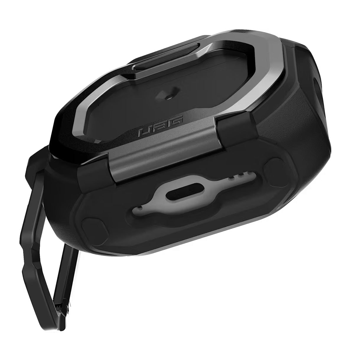 Schutzhülle für AirPods Pro 3, Urban Armor Gear UAG Monarch, Schwarz-Silbern