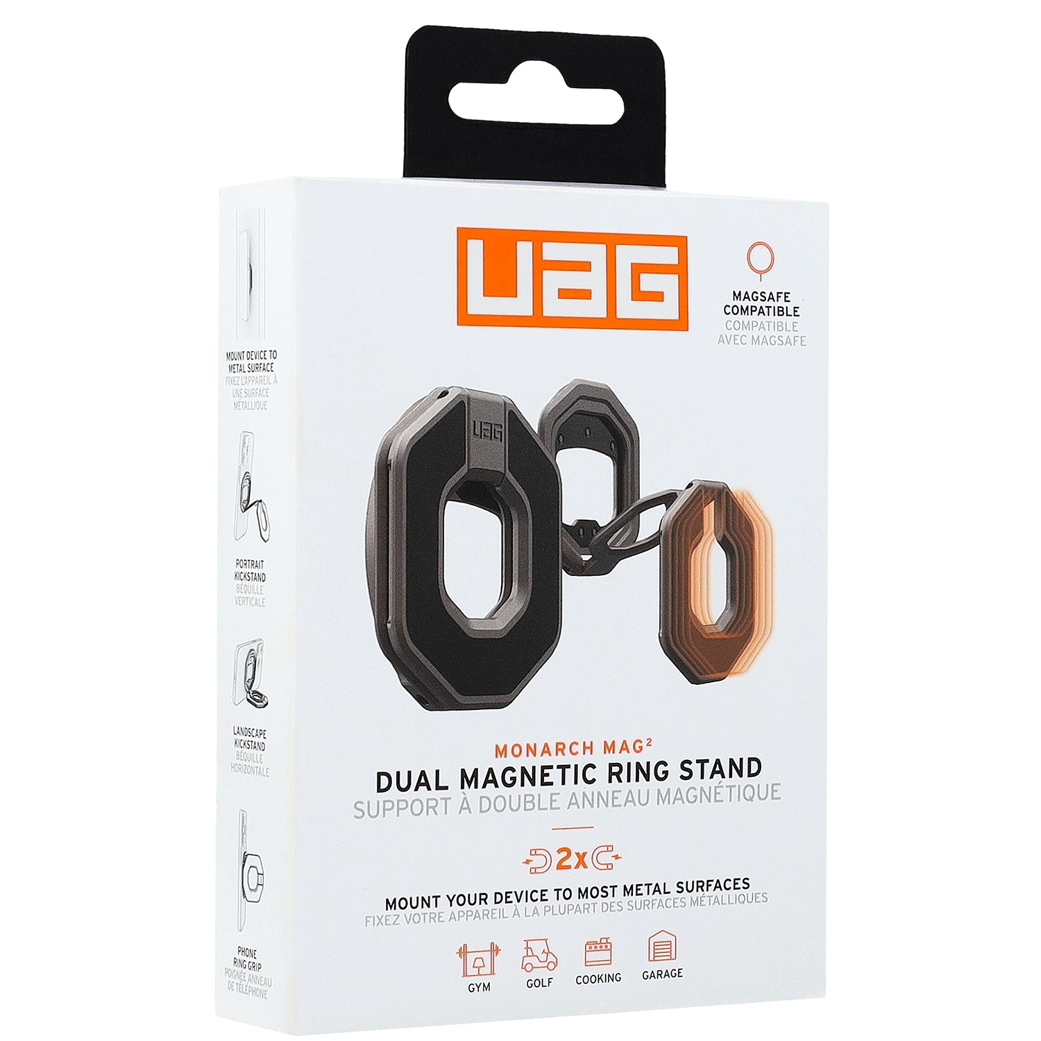 Magnetischer Fingerhalter Urban Armor Gear Monarch Dual Magnetic Ring Stand für MagSafe, Metallgrau