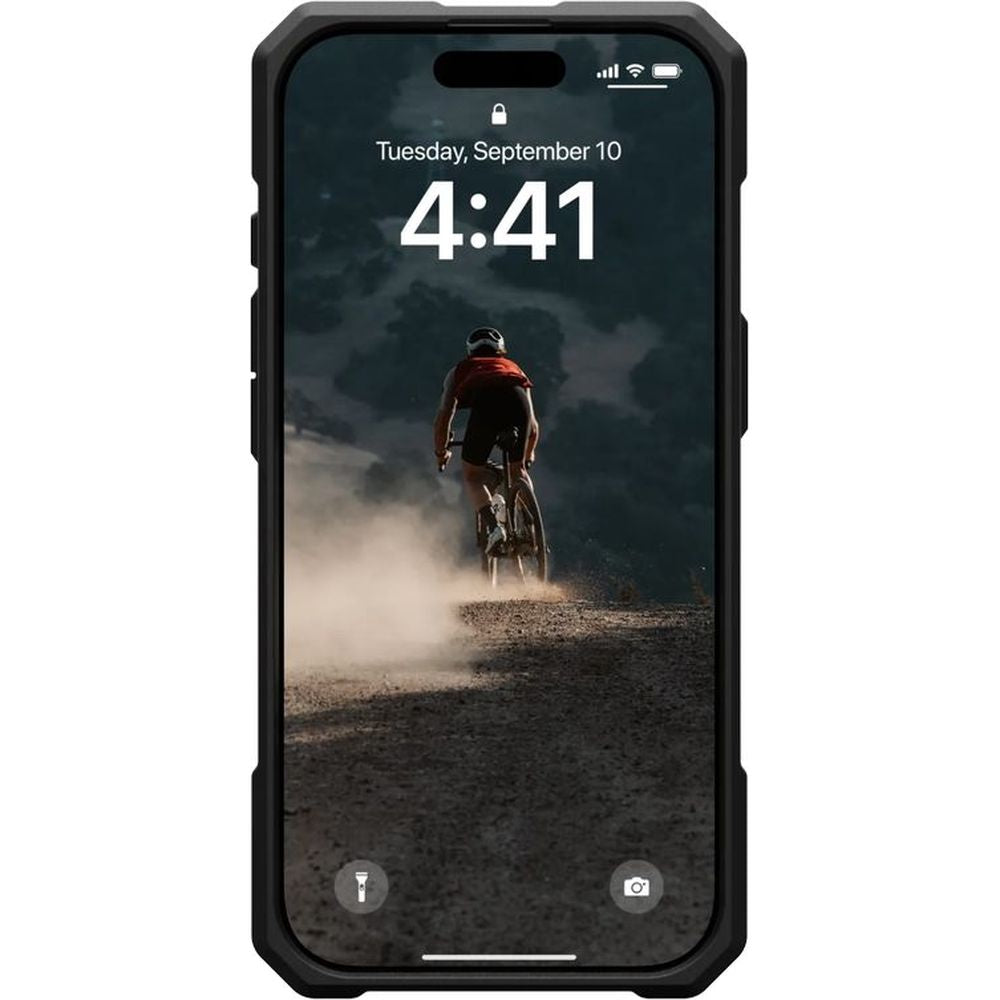Handyhülle für iPhone 16 Pro, Urban Armor Gear Monarch Pro Mag mit MagSafe, Schwarz mit Kohlefaser