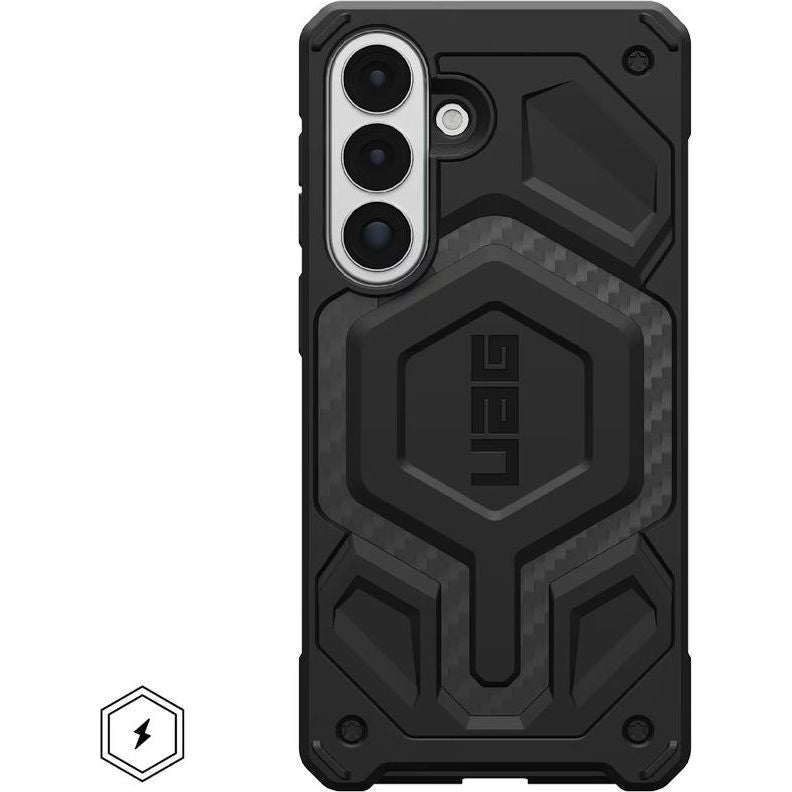 Handyhülle für Galaxy S26 Plus, Urban Armor Gear Monarch Pro Mag mit MagSafe, Schwarz mit Kohlefaser