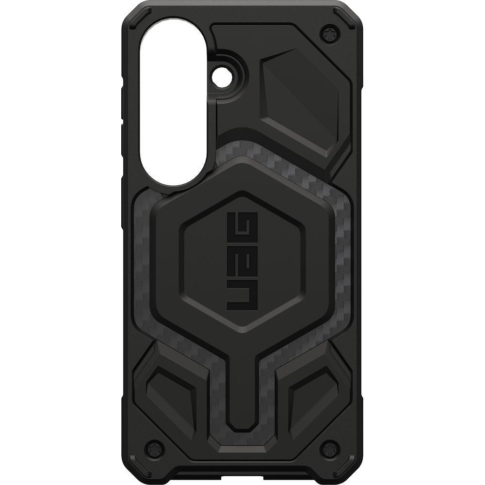 Handyhülle für Galaxy S26, Urban Armor Gear Monarch Pro Mag mit MagSafe, Schwarz mit Kohlefaser