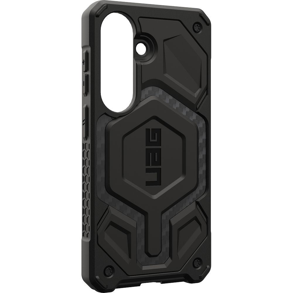 Handyhülle für Galaxy S26, Urban Armor Gear Monarch Pro Mag mit MagSafe, Schwarz mit Kohlefaser