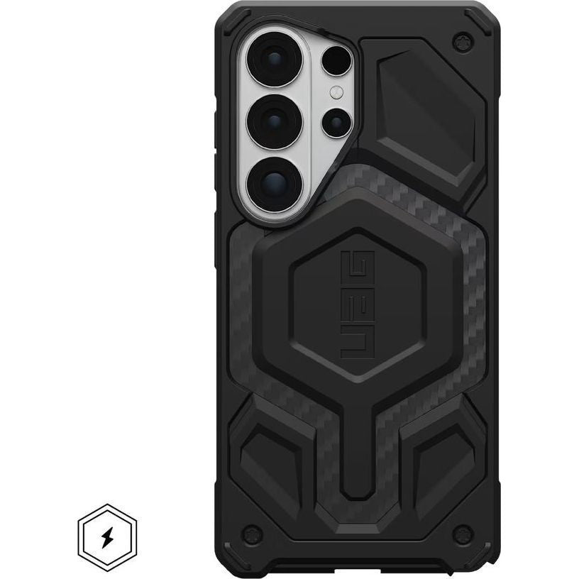 Handyhülle für Galaxy S26 Ultra, Urban Armor Gear Monarch Pro Mag mit MagSafe, Schwarz mit Kohlefaser