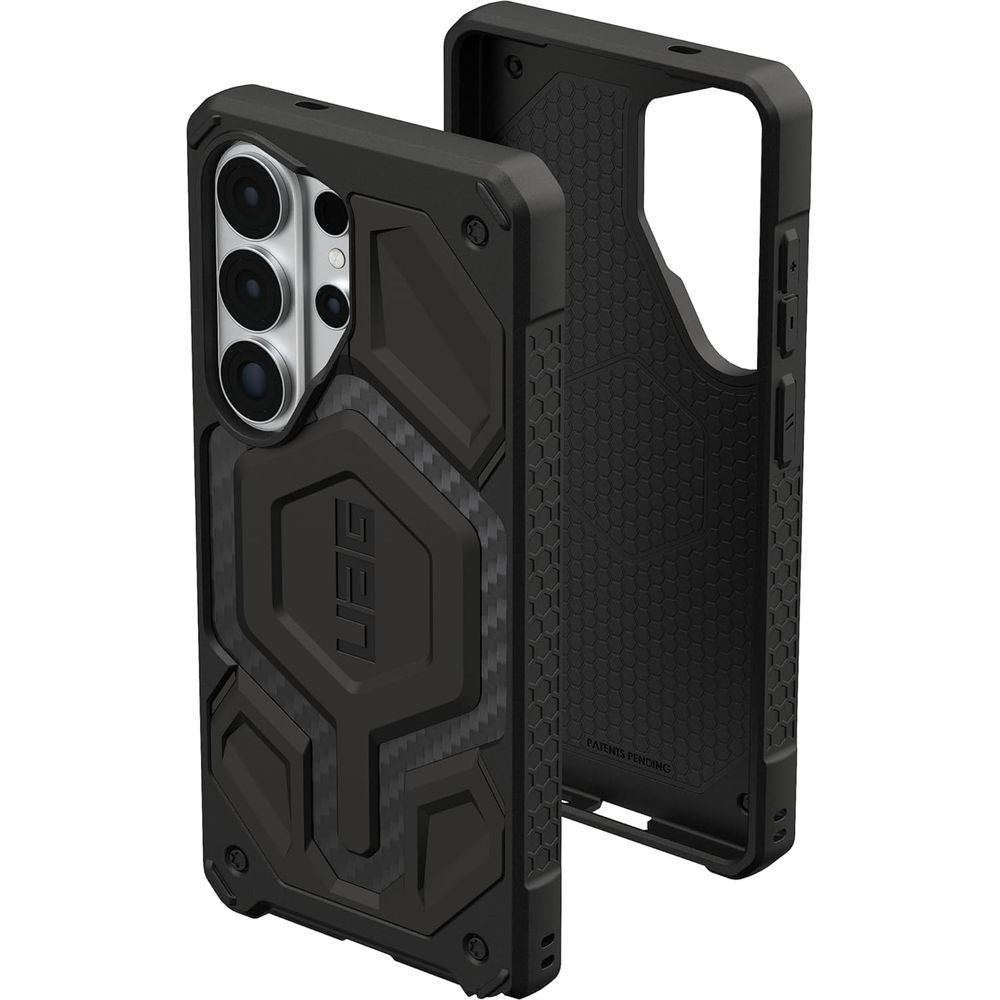 Handyhülle für Galaxy S26 Ultra, Urban Armor Gear Monarch Pro Mag mit MagSafe, Schwarz mit Kohlefaser