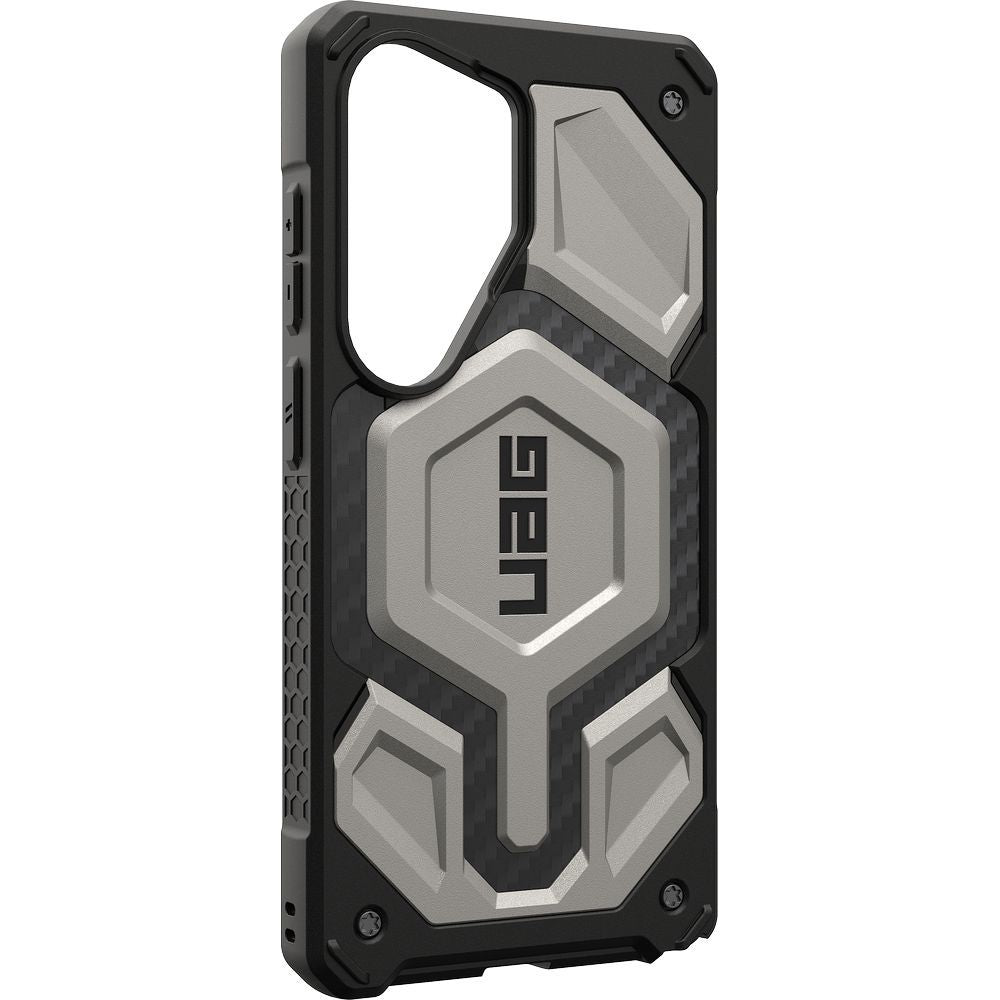 Handyhülle für Galaxy S26 Ultra, Urban Armor Gear Monarch Pro Mag mit MagSafe, Titan/Schwarz mit Kohlefaser