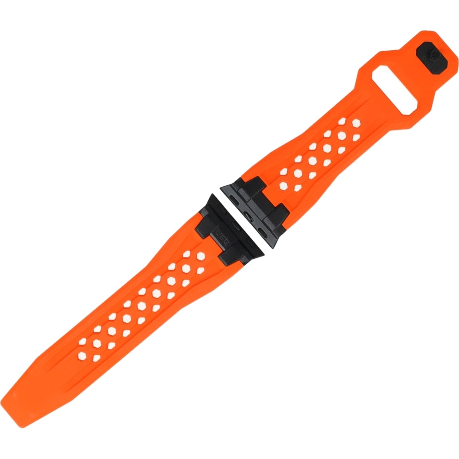 Armband für Apple Watch 49/46/45/44 mm, Urban Armor Gear UAG, Monarch Strap, Orange mit Schwarz