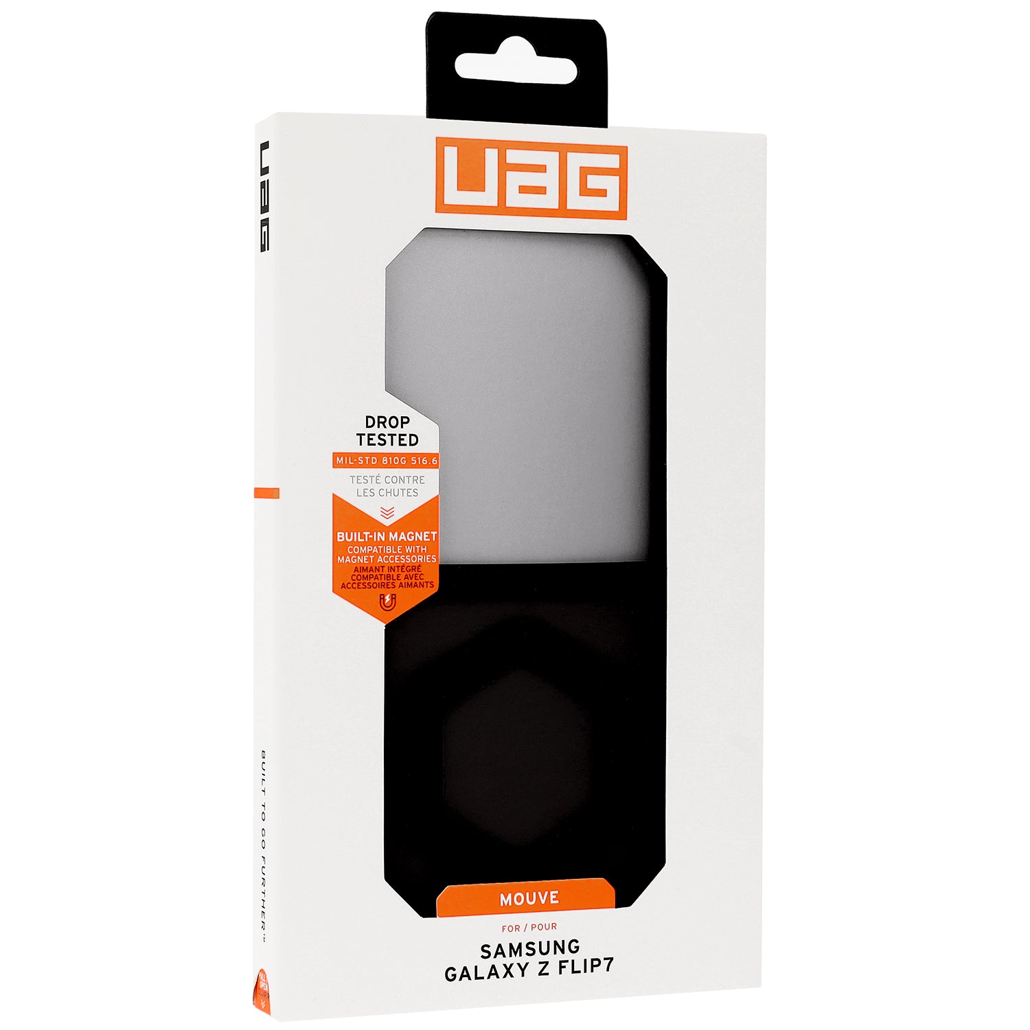 Handyhülle für Galaxy Z Flip7, Urban Armor Gear Mouve with Magnet, Rauchfarben und Schwarz