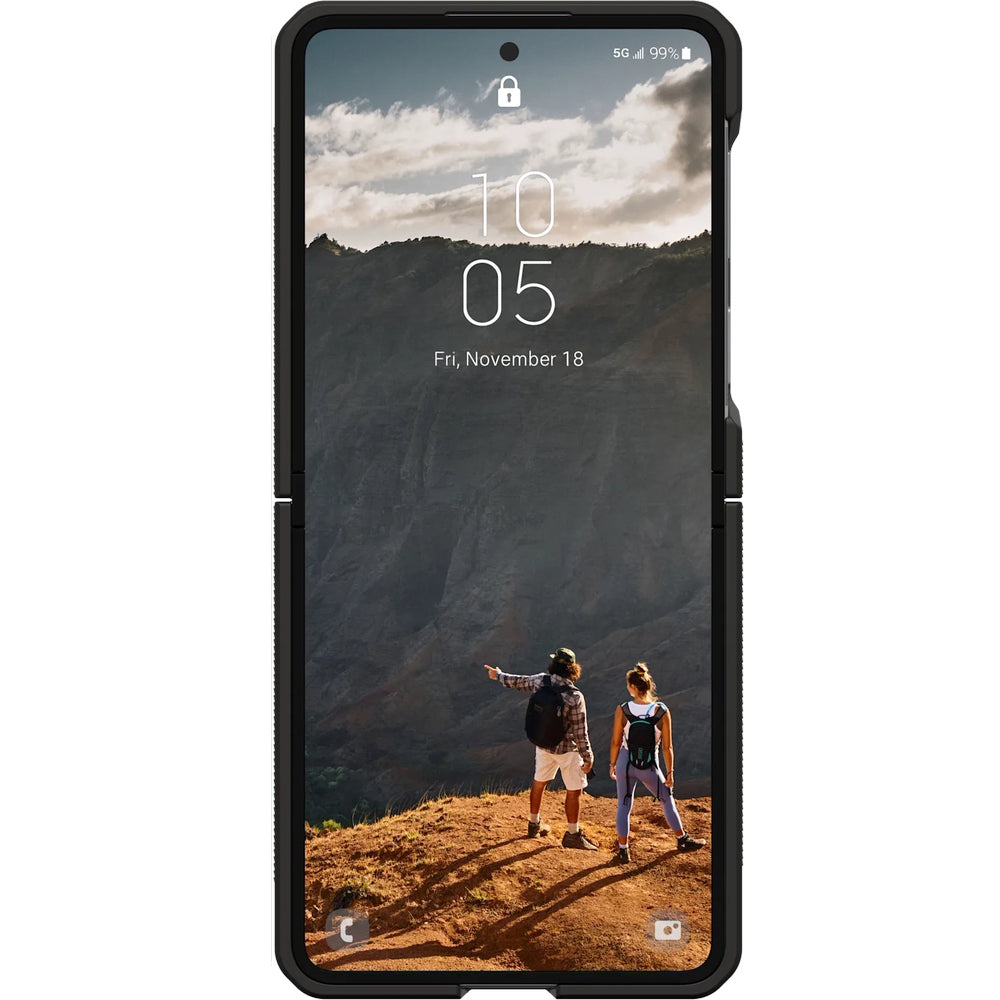 Handyhülle für Galaxy Z Flip7, Urban Armor Gear Mouve with Magnet, Rauchfarben und Schwarz