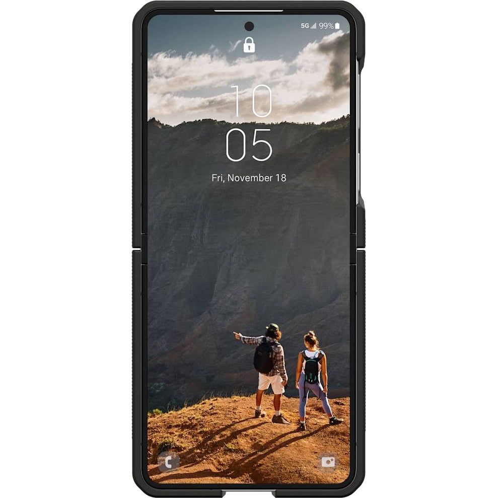 Handyhülle für Galaxy Z Flip8, Urban Armor Gear Mouve with Magnet, Rauchfarben und Schwarz