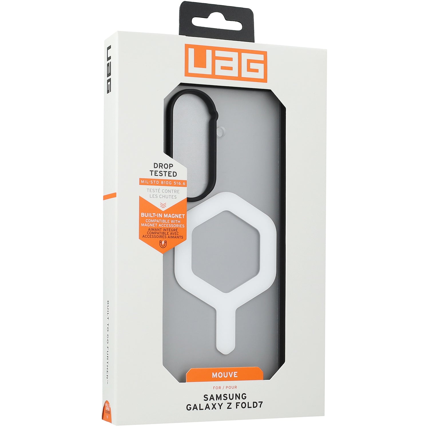Handyhülle für Galaxy Z Fold7, Urban Armor Gear Mouve with Magnet, Transparent und Schwarz