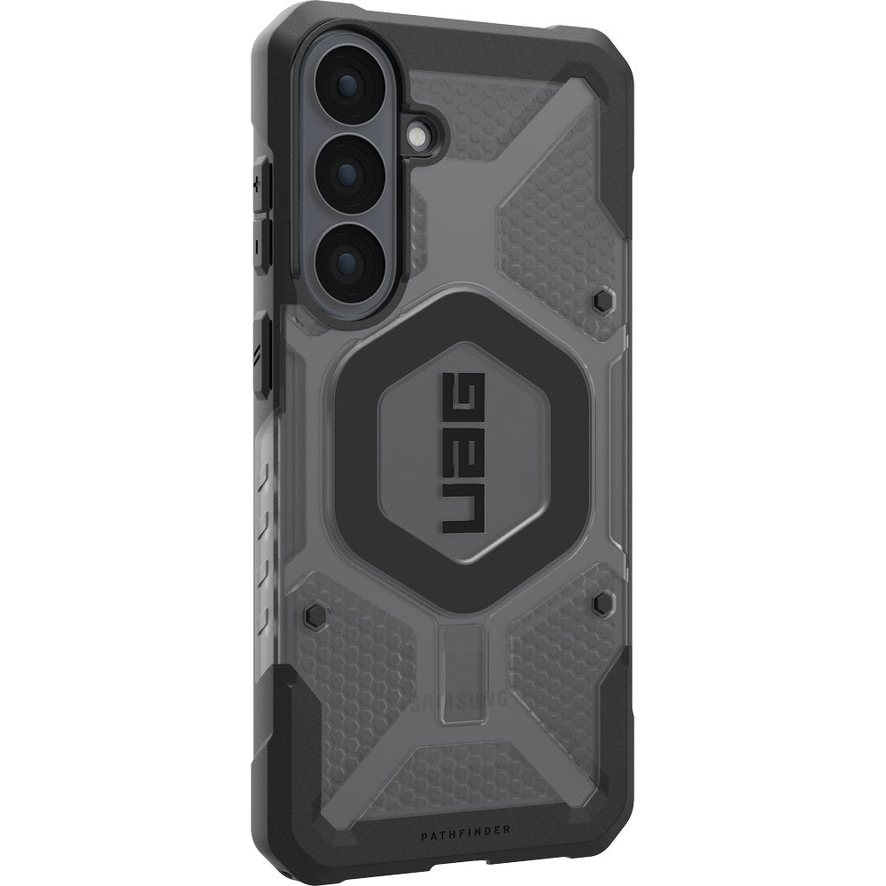Handyhülle für Galaxy S26 FE, Urban Armor Gear Pathfinder Clear mit MagSafe, Durchscheinend-Schwarz (12/16)