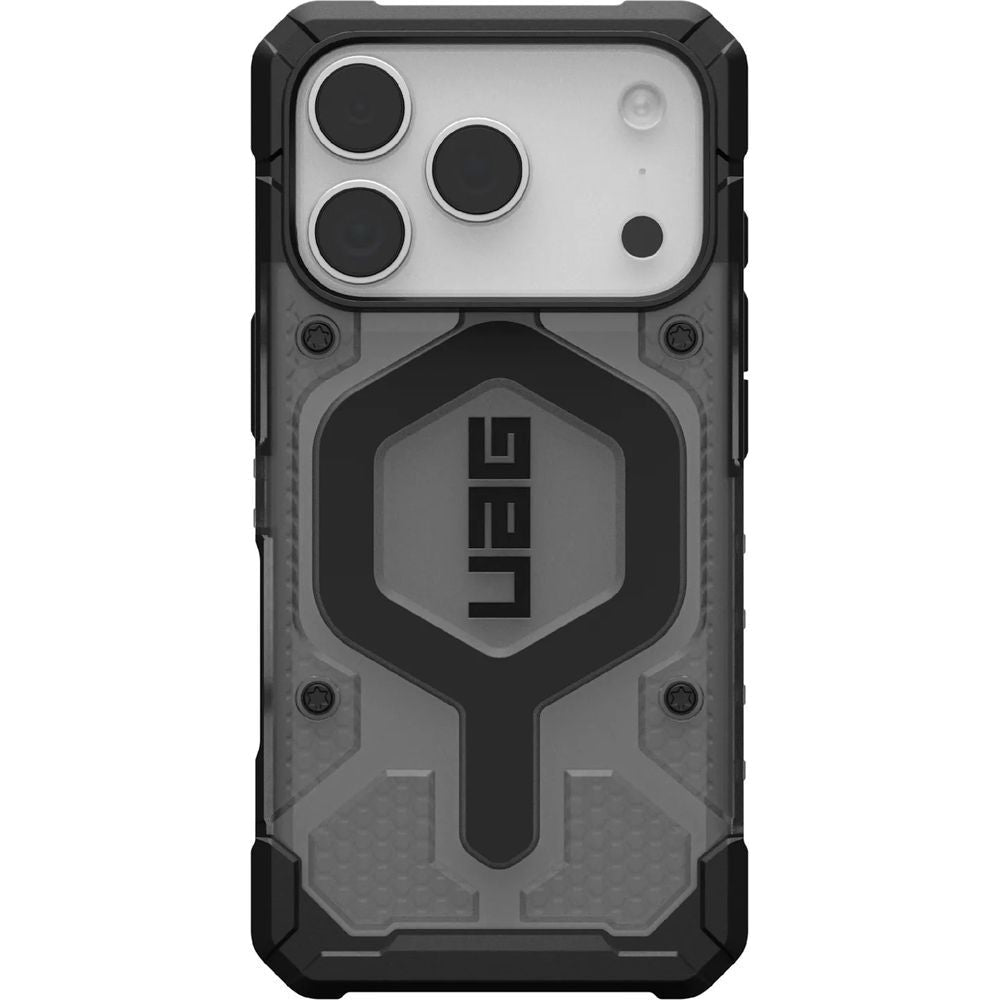 Handyhülle für iPhone 17 Pro, Urban Armor Gear Pathfinder Clear Mag mit MagSafe, Durchscheinend mit schwarzen Rahmen