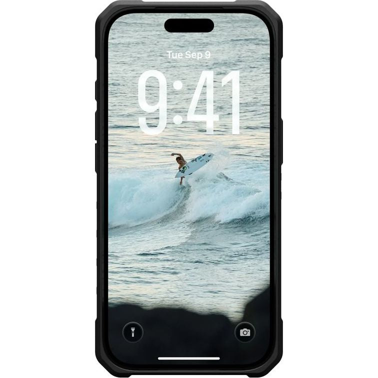 Handyhülle für iPhone 17 Pro, Urban Armor Gear Pathfinder Clear Mag mit MagSafe, Durchscheinend mit schwarzen Rahmen