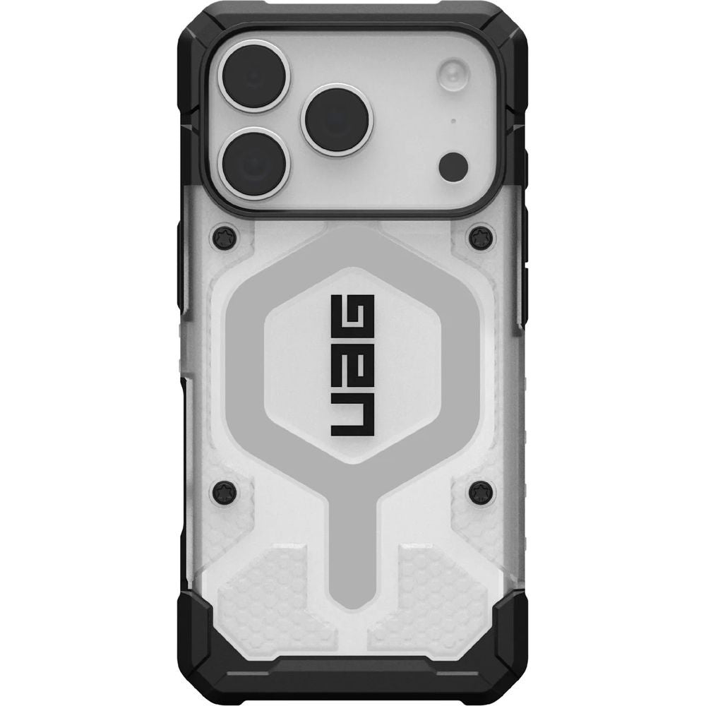 Handyhülle für iPhone 17 Pro, Urban Armor Gear Pathfinder Clear Mag mit MagSafe, Transparent mit schwarzen Rahmen