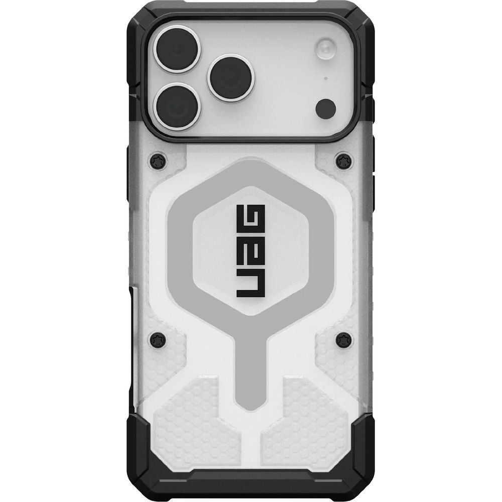 Handyhülle für iPhone 17 Pro Max, Urban Armor Gear Pathfinder Clear Mag mit MagSafe, Transparent mit schwarzen Rahmen