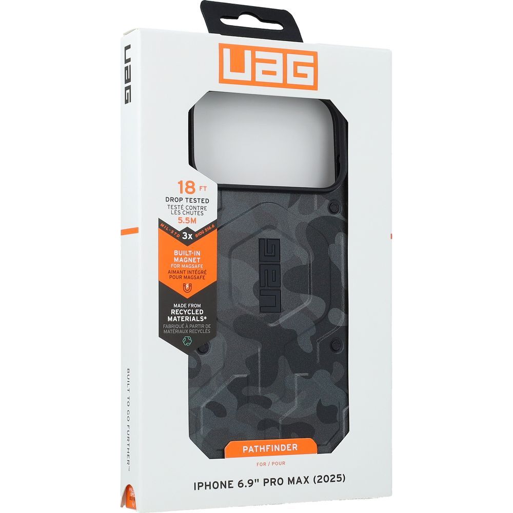 Handyhülle für iPhone 17 Pro Max, Urban Armor Gear Pathfinder Mag mit MagSafe, Dunkelgrau-schwarze Tarnfarbe