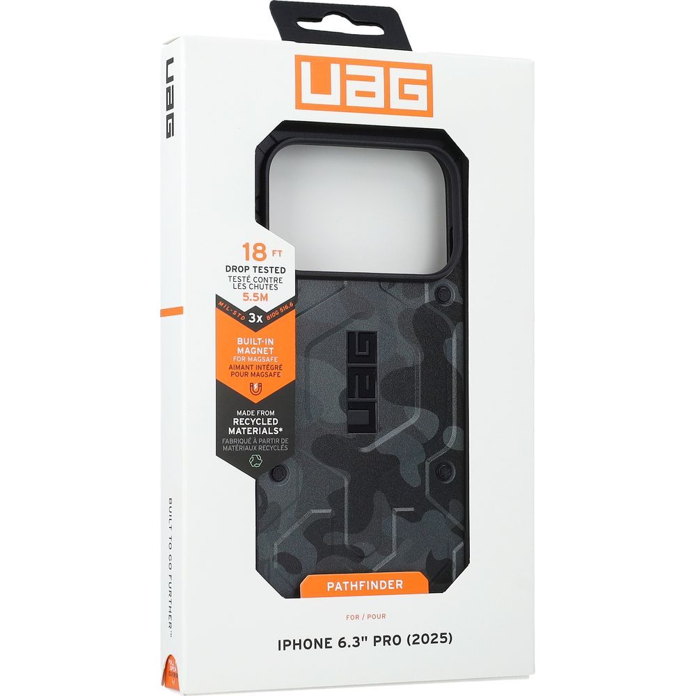 Handyhülle für iPhone 17 Pro, Urban Armor Gear Pathfinder Mag mit MagSafe, Dunkelgrau-schwarze Tarnfarbe