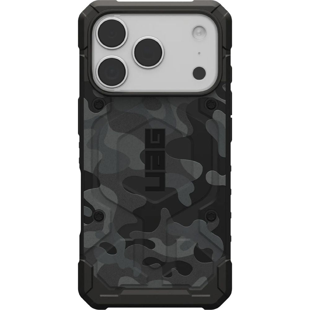 Handyhülle für iPhone 17 Pro, Urban Armor Gear Pathfinder Mag mit MagSafe, Dunkelgrau-schwarze Tarnfarbe